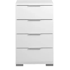 Leen Bakker Nachtkastje Valencia - 4 lades - wit Sale