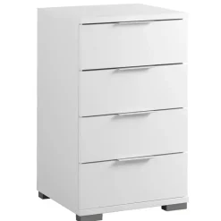 Leen Bakker Nachtkastje Valencia - 4 lades - wit Sale