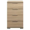 Leen Bakker Nachtkastje Valencia - 4 lades - eikenkleur Clearance