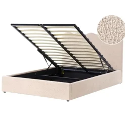 Leen Bakker NANTERRE - Bed met opbergruimte - Beige - 140 x 200 cm - Bouclé Clearance