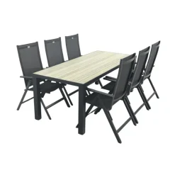 Hartman Napoli/Nola verstelbare tuinset 210x90 cm. - Antraciet/Houtlook New