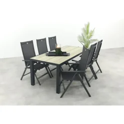 Hartman Napoli/Nola verstelbare tuinset 210x90 cm. - Antraciet/Houtlook New