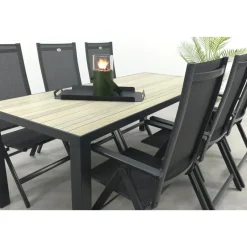 Hartman Napoli/Nola verstelbare tuinset 210x90 cm. - Antraciet/Houtlook New