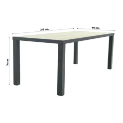 Hartman Napoli/Nola verstelbare tuinset 210x90 cm. - Antraciet/Houtlook New