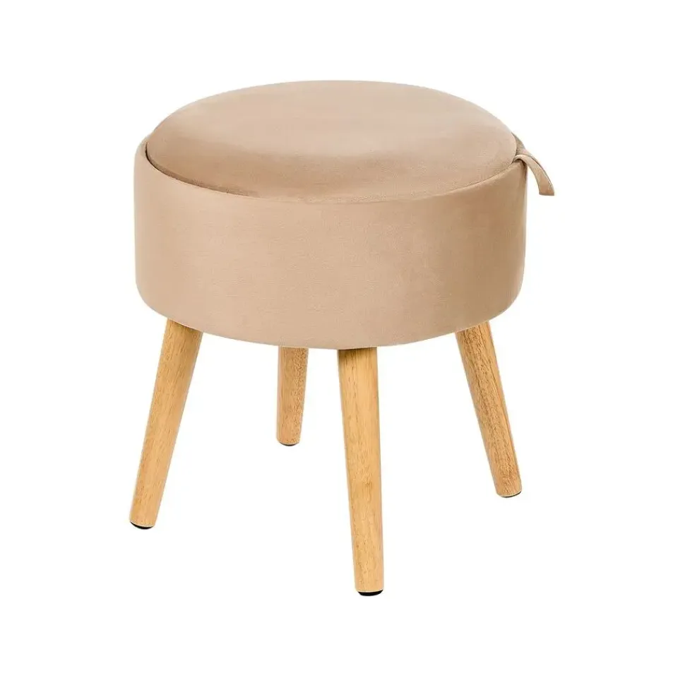 Beliani NEELY - Hocker - Beige - Fluweel Discount