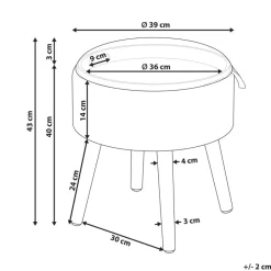 Beliani NEELY - Hocker - Beige - Fluweel Discount
