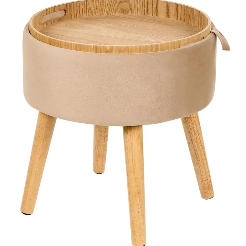 Beliani NEELY - Hocker - Beige - Fluweel Discount