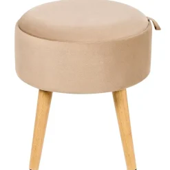 Beliani NEELY - Hocker - Beige - Fluweel Discount