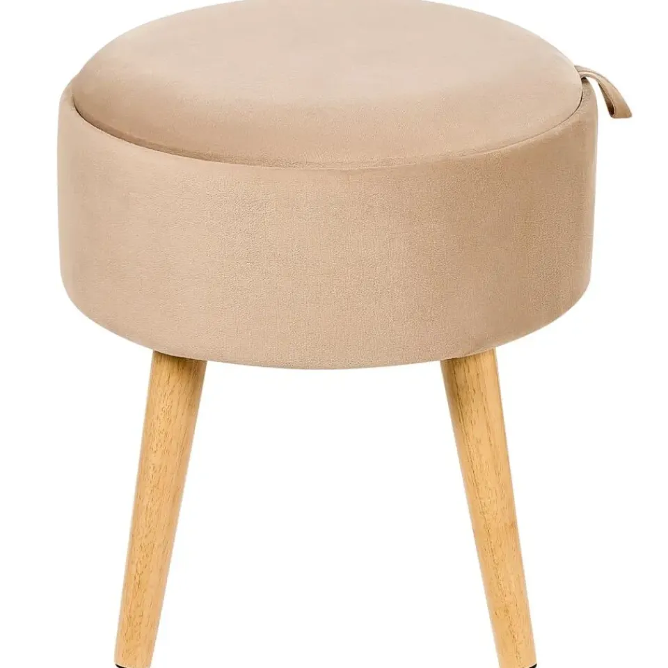 Beliani NEELY - Hocker - Beige - Fluweel Discount