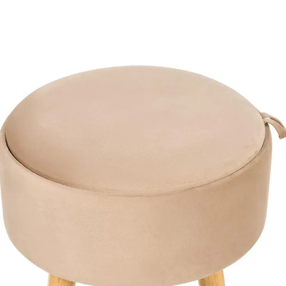 Beliani NEELY - Hocker - Beige - Fluweel Discount