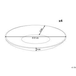 Leen Bakker NETTLE - Bijzetborden set van 4 - Gebroken wit - Steengoed Outlet