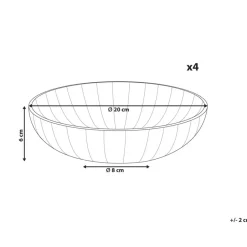Leen Bakker NETTLE - Diepe borden set van 4 - Gebroken wit - Steengoed Discount