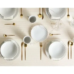 Leen Bakker NETTLE - Servies set van 16 - Gebroken wit - Steengoed Discount