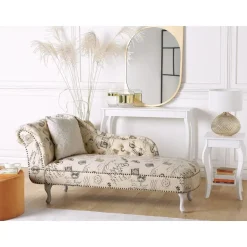 Beliani NIMES - Chaise longue - Beige - Linkerzijde - Polyester Outlet