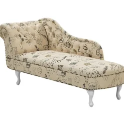 Beliani NIMES - Chaise longue - Beige - Linkerzijde - Polyester Outlet