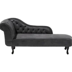 Beliani NIMES - Chaise longue - Grijs - Linkerzijde - Kunstleer Outlet
