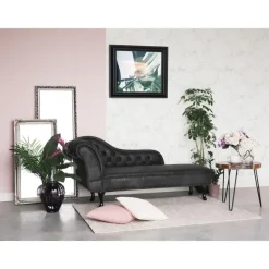 Beliani NIMES - Chaise longue - Grijs - Linkerzijde - Kunstleer Outlet