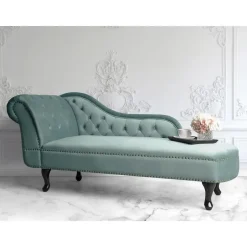 Beliani NIMES - Chaise longue - Mintgroen - Linkerzijde - Fluweel Clearance