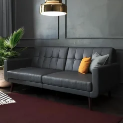 Loft24 Nola - Slaapbank 3 zits in kunstleer Zwart