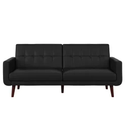 Loft24 Nola - Slaapbank 3 zits in kunstleer Zwart
