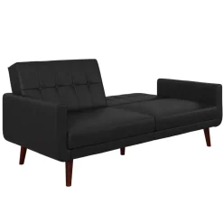 Loft24 Nola - Slaapbank 3 zits in kunstleer Zwart