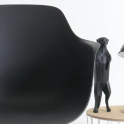 Leen Bakker Nolon Nena-Puk Eetkamerstoel Zwart - Armleuning - Zwarte Houten Poten Best