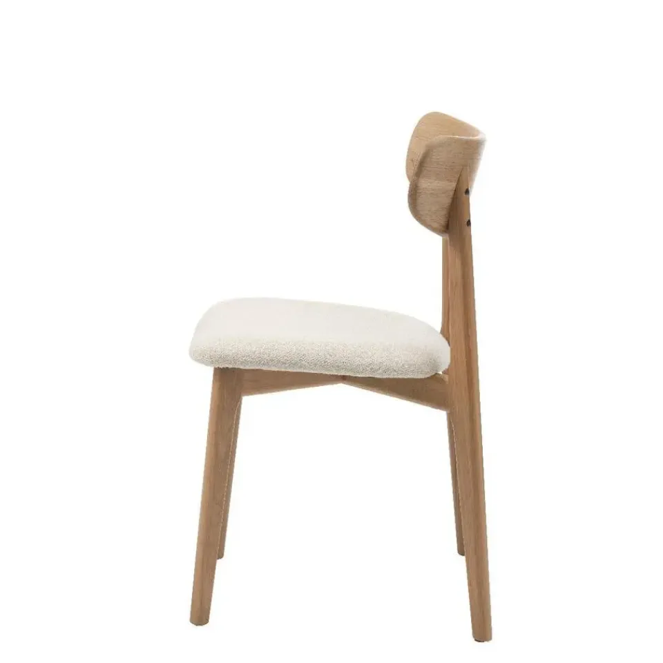 Nordic Home - Elim eetkamerstoel bouclé - naturel Clearance