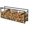 Nordix Houtrek Haardhout Opslag Binnen en Buiten Brandhout Rek Zwart 100x25x40cm Discount