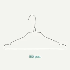 Nordix Kledinghangers set 150 stuks Metaal Zwart Draadhanger Kleerhangers New