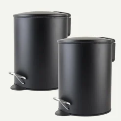 Nordix Pedaalemmer 3 Liter 2 Stuks Badkamer Toilet Zwart Metaal Online