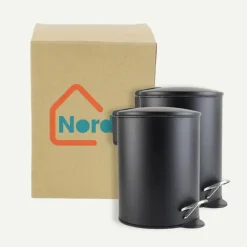 Nordix Pedaalemmer 3 Liter 2 Stuks Badkamer Toilet Zwart Metaal Online