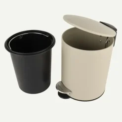 Nordix Pedaalemmer 3 Liter 2 stuks Badkamer Toilet Beige Metaal New