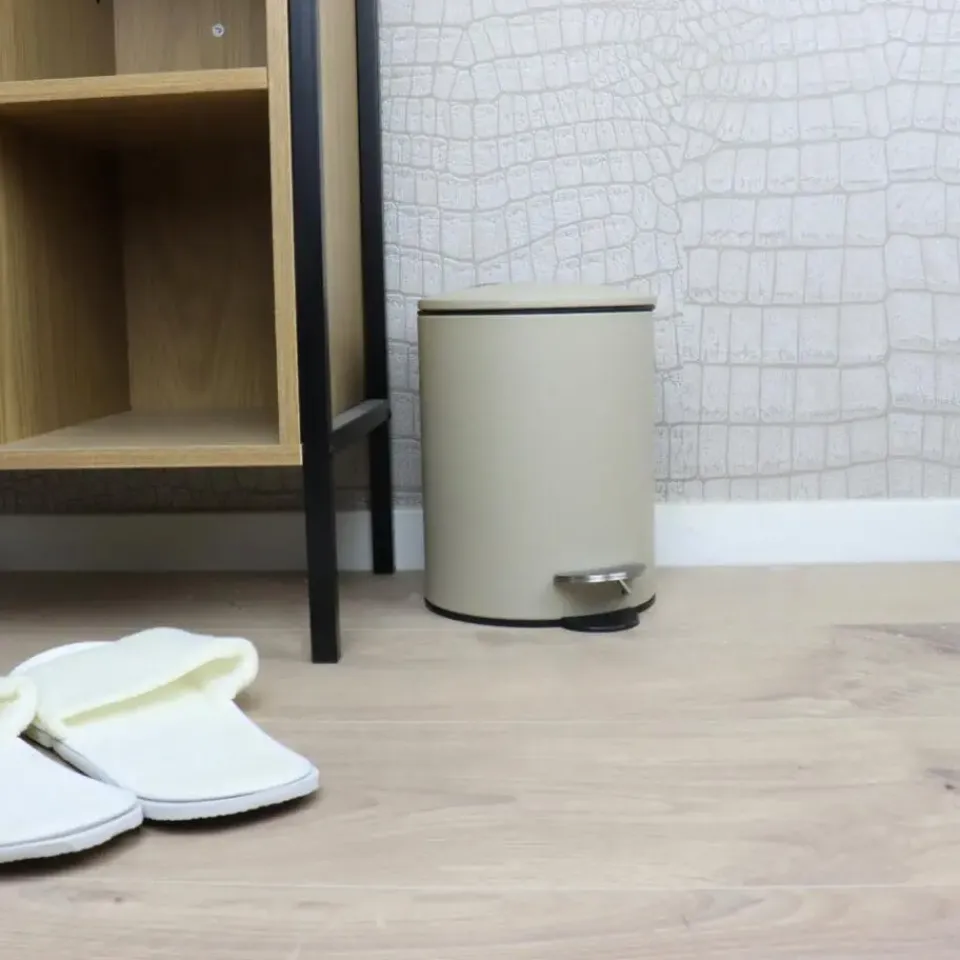 Nordix Pedaalemmer 3 Liter Badkamer Toilet Beige Metaal