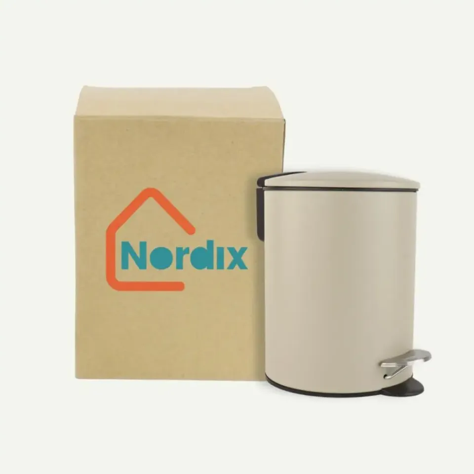 Nordix Pedaalemmer 3 Liter Badkamer Toilet Beige Metaal
