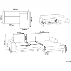 Leen Bakker NUBORG - Hoekslaapbank 3-zits - Lichtbruin - Linkszijdig - Chenille Sale