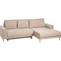 Leen Bakker NUBORG - Hoekslaapbank 3-zits - Lichtbruin - Linkszijdig - Chenille Sale