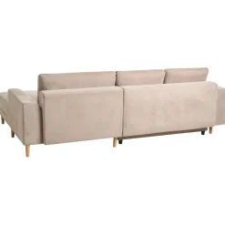 Leen Bakker NUBORG - Hoekslaapbank 3-zits - Lichtbruin - Linkszijdig - Chenille Sale