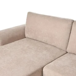 Leen Bakker NUBORG - Hoekslaapbank 3-zits - Lichtbruin - Linkszijdig - Chenille Sale
