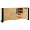 Homlando NUKA D dressoir 197 cm zwart artisan eiken Online