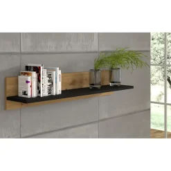 Homlando NUKA G wandplank 100 cm artisan eiken zwart mat Hot