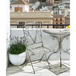 Leen Bakker NURRA - Set van 2 tuinstoelen - Grijs - IJzer Outlet