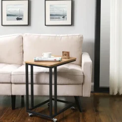 O'DADDY Bijzettafel Mangohout - Met Wielen en Pootjes - 50x35x55 cm Outlet