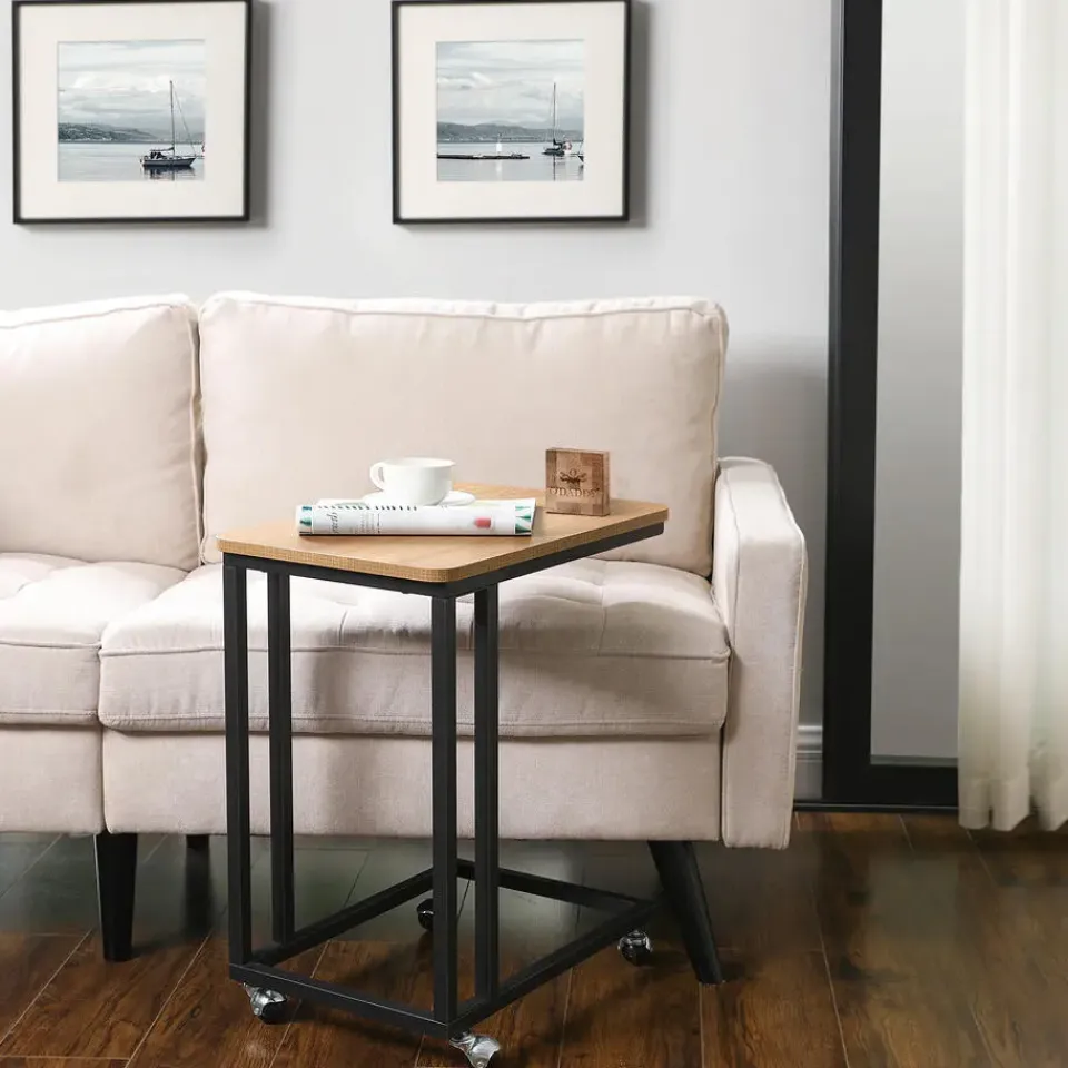 O'DADDY Bijzettafel Mangohout - Met Wielen en Pootjes - 50x35x55 cm Outlet