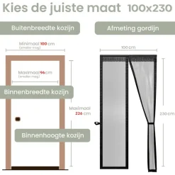 O'DADDY Deurgordijn Deluxe FIBER - Magnetisch Vliegengordijn 100x230 Zwart Best
