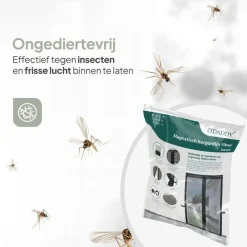 O'DADDY Deurgordijn Deluxe FIBER - Magnetisch Vliegengordijn 100x240 Zwart Best