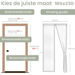O'DADDY Deurgordijn Deluxe FIBER 184x230 - Magnetisch Vliegengordijn Wit Sale