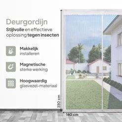 O'DADDY Deurgordijn Deluxe FIBER 140x230 - Magnetisch Vliegengordijn Wit New