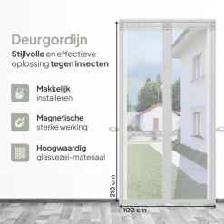O'DADDY Deurgordijn Deluxe FIBER 100x210 - Magnetisch Vliegengordijn Wit New