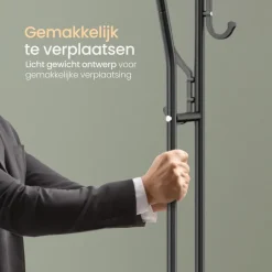 O'DADDY Dubbel Kledingrek met Schoenenrek - Zwart - 110x33x(137-157) cm Discount