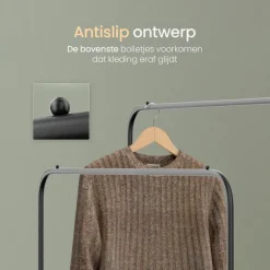 O'DADDY Dubbel Kledingrek Metaal Zwart met Schoenenrek 110x54x(130-150)cm